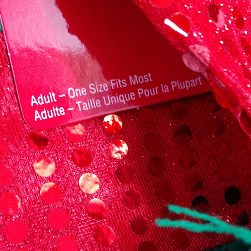 NEW Elf Hat Ears Christmas Holiday Adult Costume Cap Family Photo Party Sparkles - Picture 5 of 5